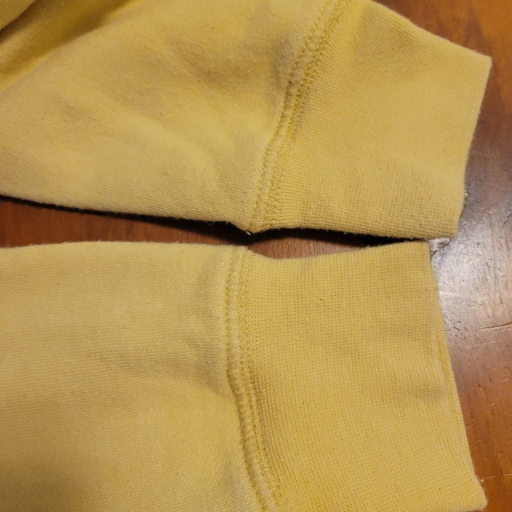 The North Face Yellow Hooded Sweatshirt Medium Cotton Polyester Winter Layer - Picture 9 of 9